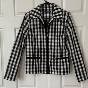 Lauren by Ralph Lauren Black and White Gingham windbreaker